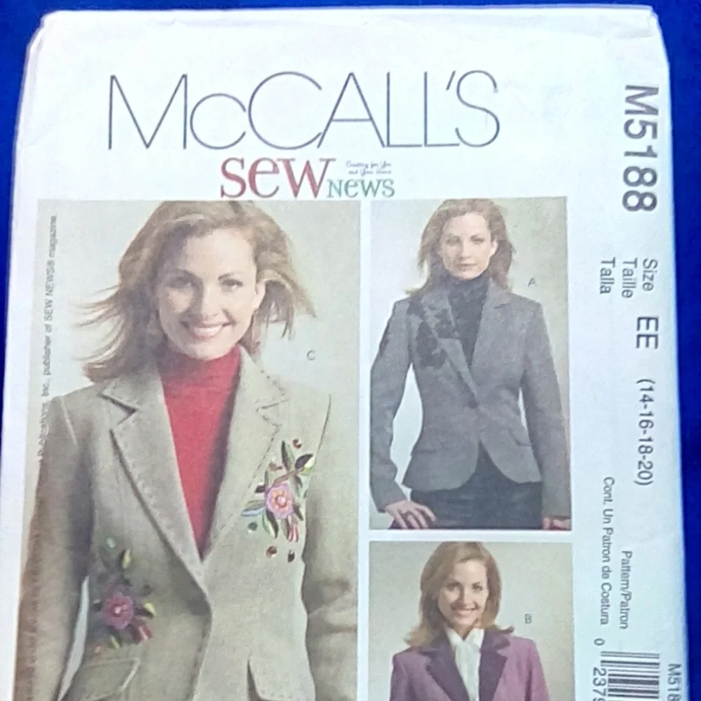 McCalls pattern lined jacket 14-16-18-20